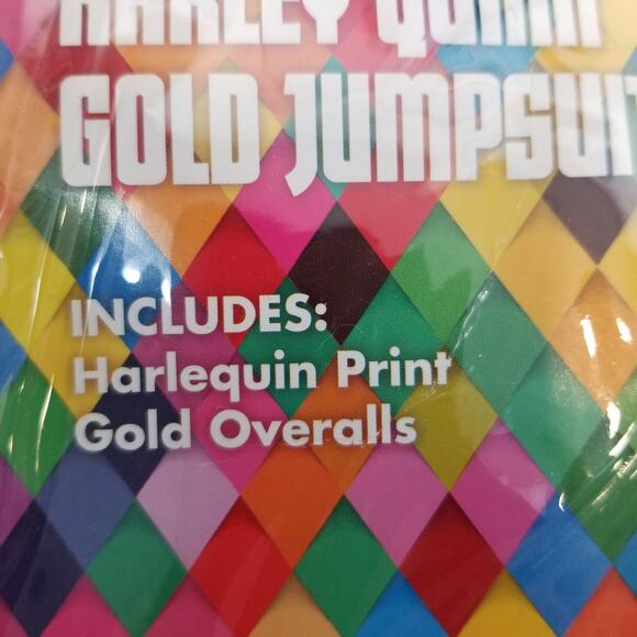 Spirit Halloween Women's Harley Quinn Birds Of Prey Gold Jumpsuit Size XS - Picture 10 of 11